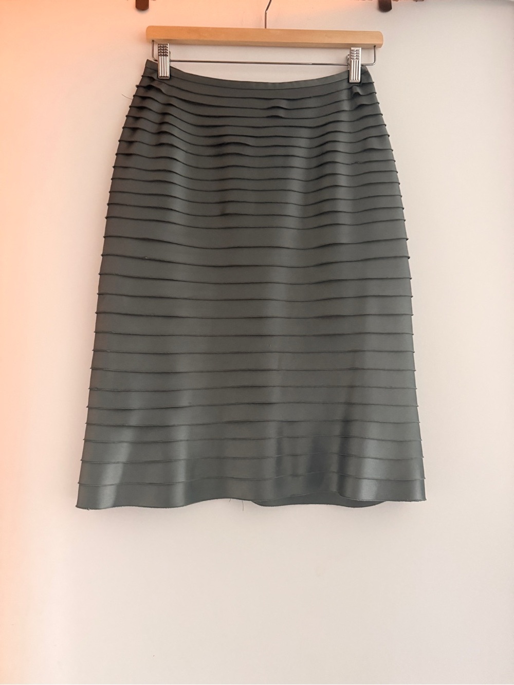 JS Collections Gray Layered Pencil Skirt